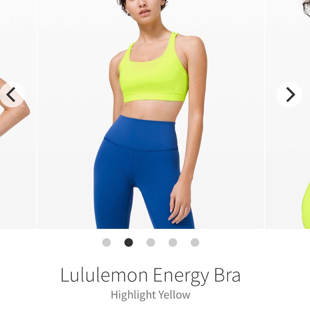 Lululemon Energy Bra size 8 highlight yellow